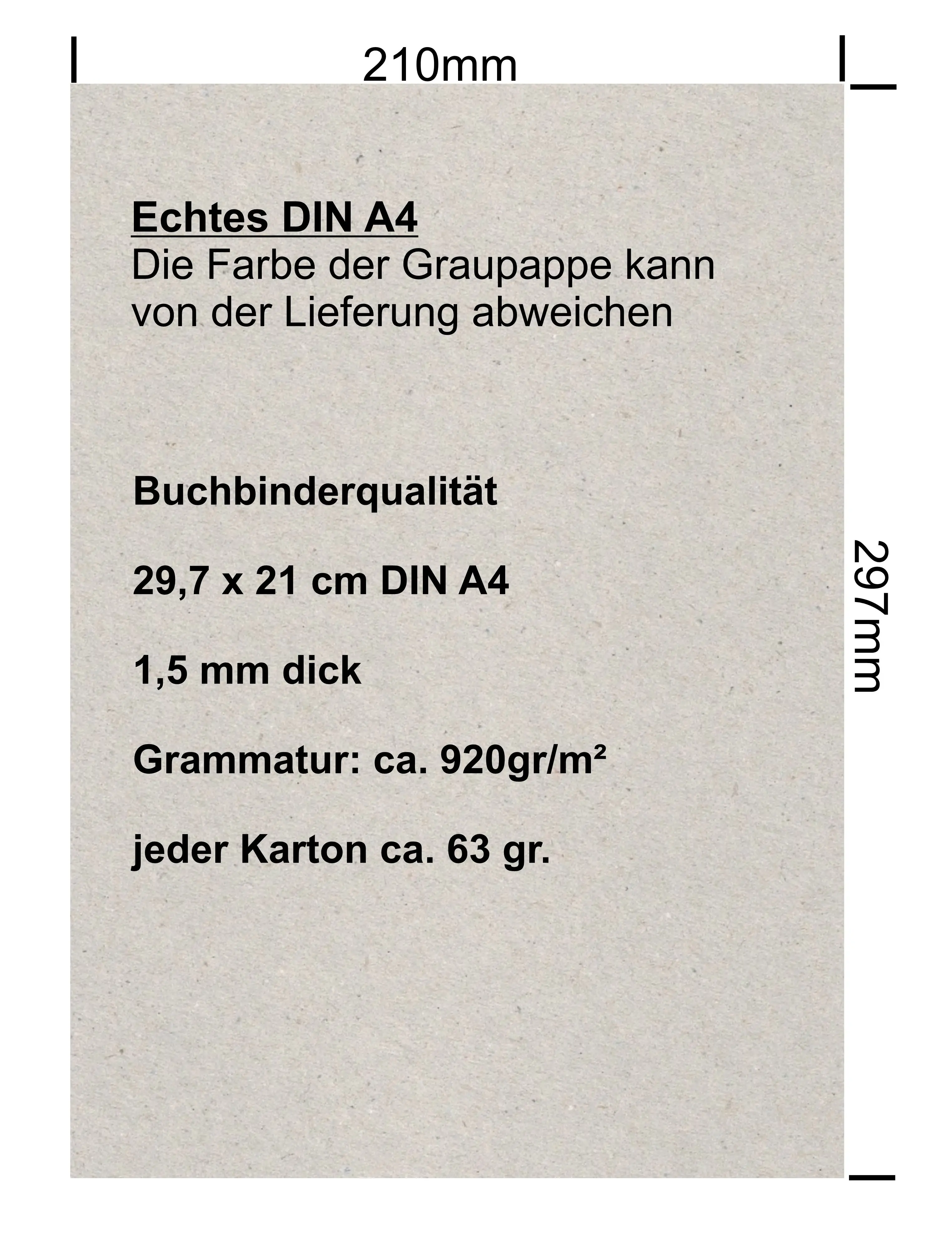 Graupappe produktbeschreibung mit abmessungen