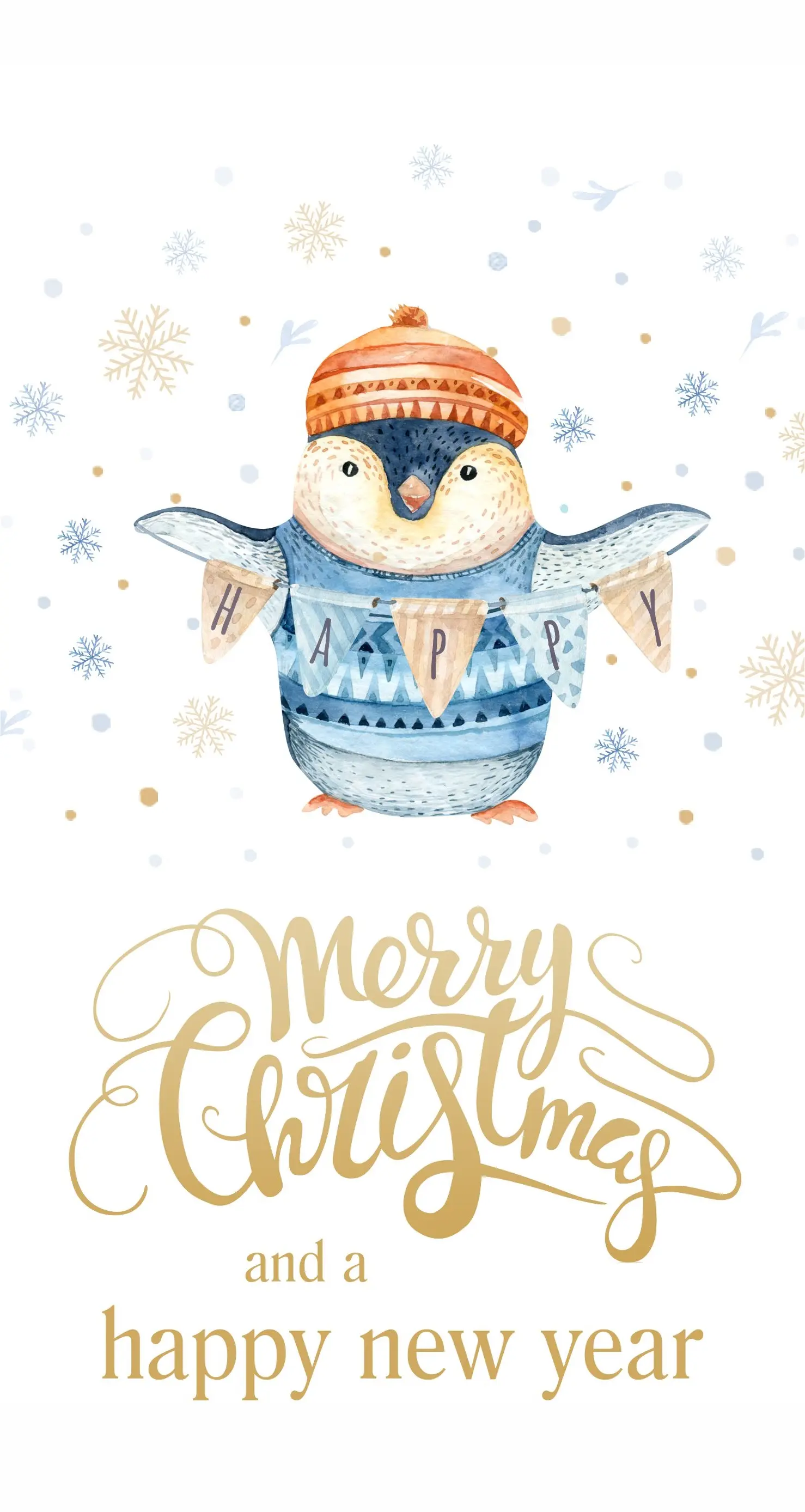 Kleiner Pinguin wünscht Frohe Weihnachten
