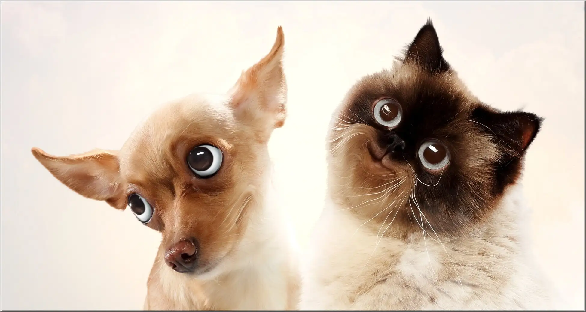 Maxi Postkarte Mit Lustigem Hund Und Katze