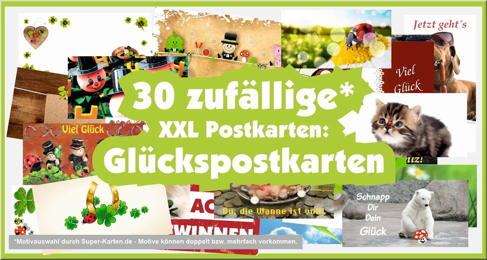 XXL-Postkartenpaket Glück 30 Stück
