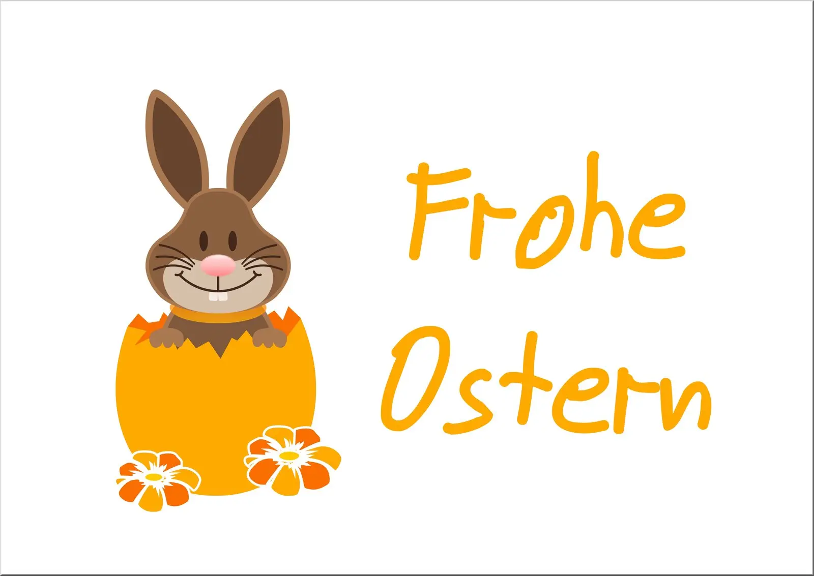 osterkarten set din a6 sechs verschiedene hasen hier orange