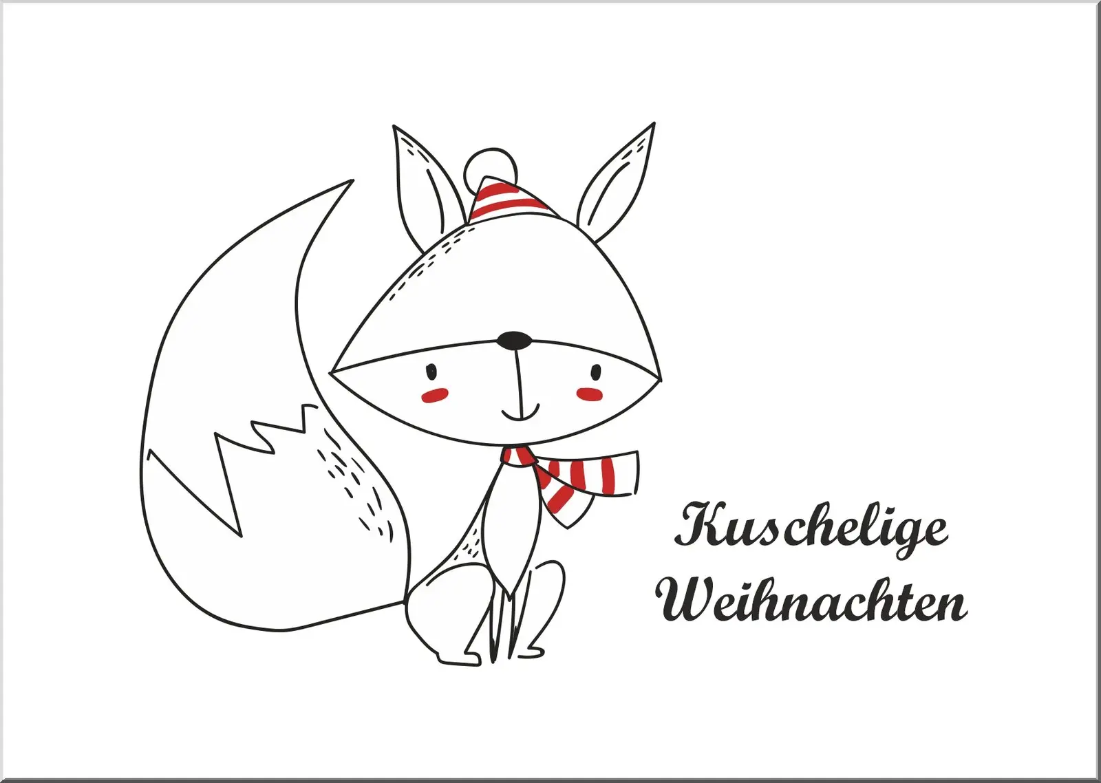 Postkarte Weihnachten mit Fuchs und kuschelige Weihnachten