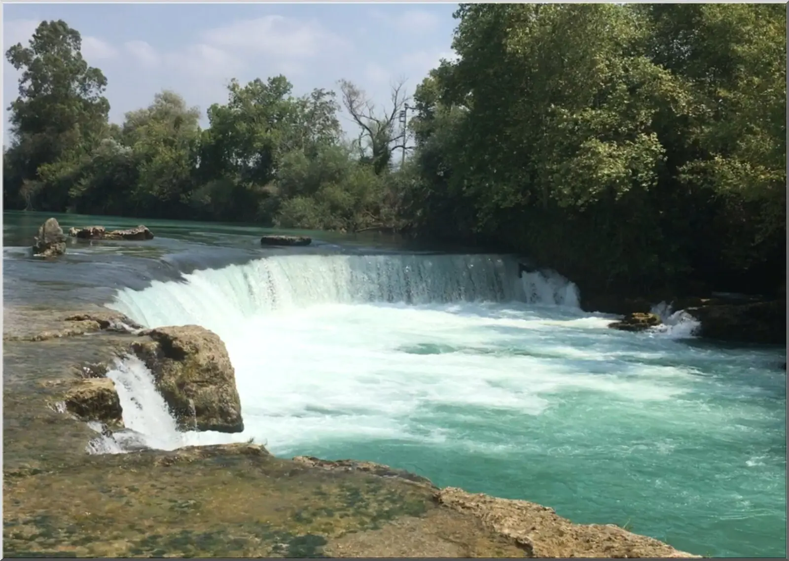 Postkarte Größe Din A6 mit Wasserfall Landschaft