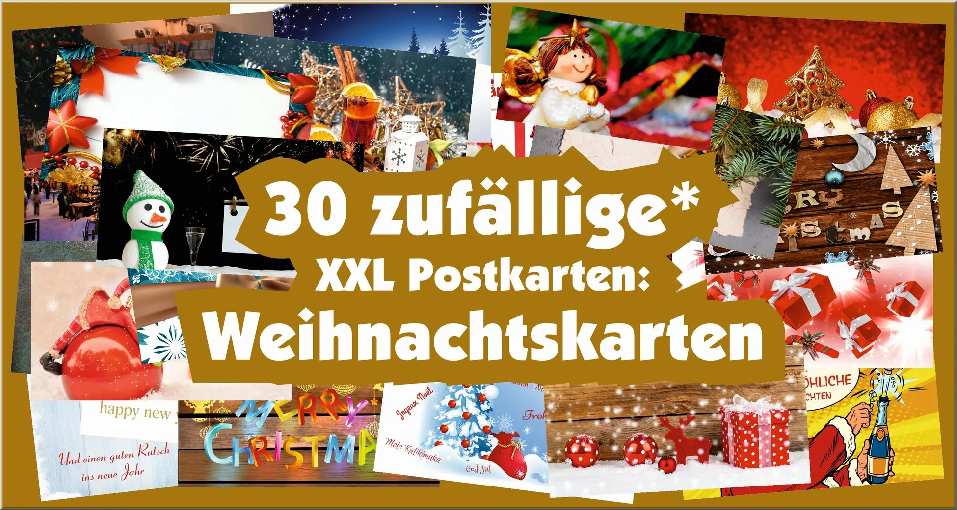 XXL-Postkartenpaket 30 Stück Weihnachten