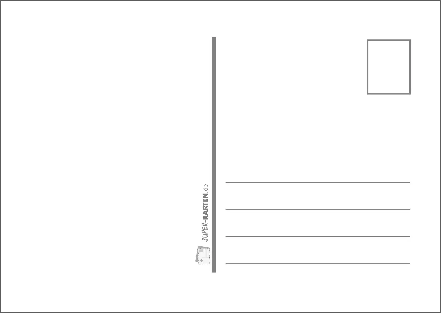 Postkarte Rückseite Din A6 Mit Adresszeilen