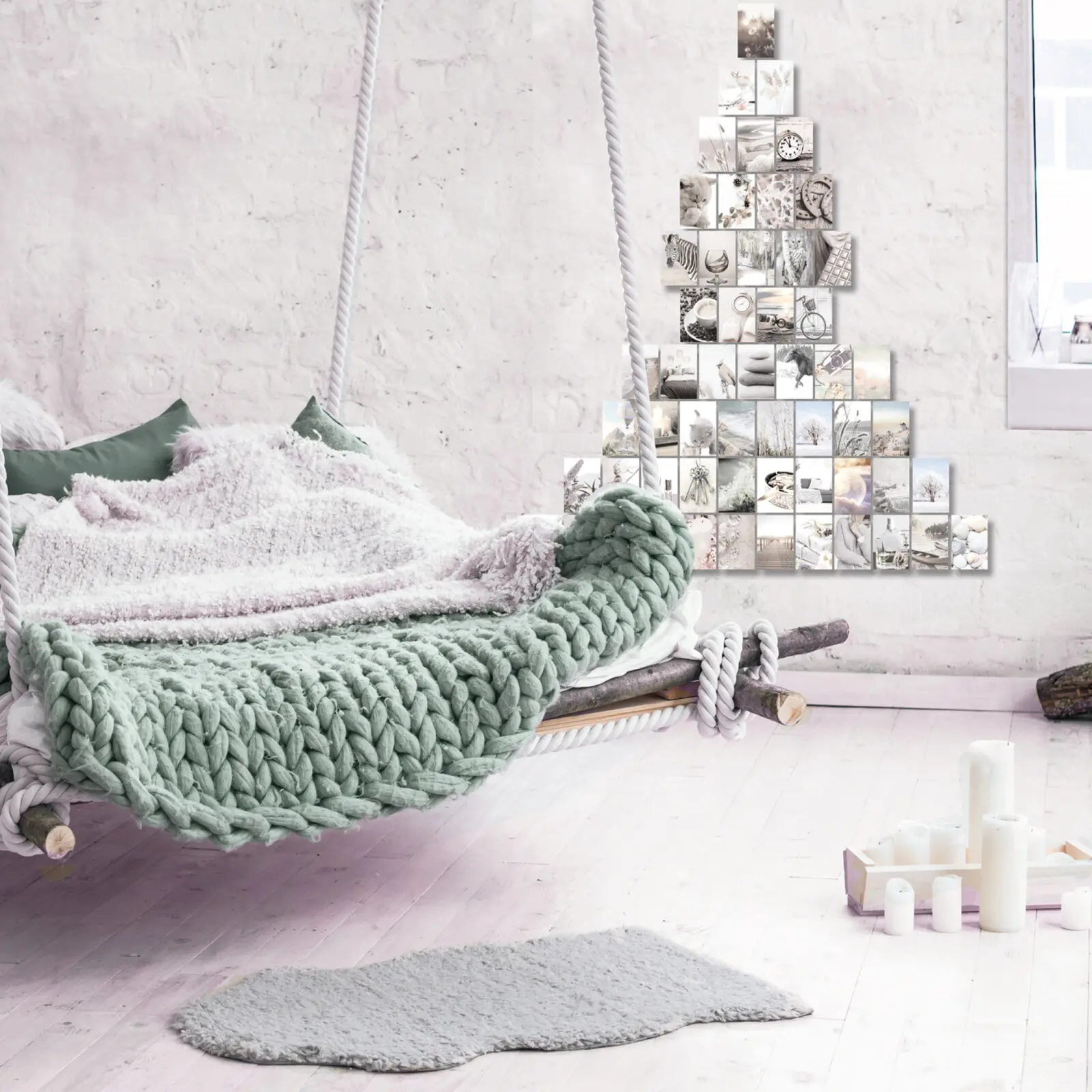 Wohnzimmer Wohnung dekorieren zu Weihnachten Wand