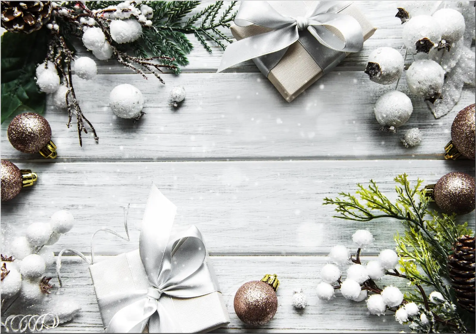 Postkarte zu weihnachten edles Motiv silber Deko