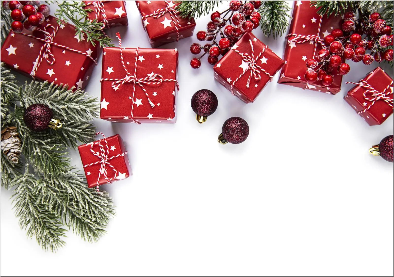 Weihnachtspostkarte selber beschriften Geschenke Deko