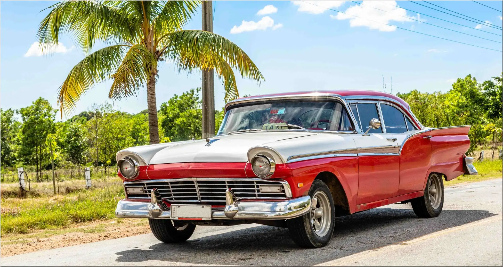 Rot Oldtimer Klassiker Kuba Auto Urlaub Retro Reise Tour Ausflug Roter Oldtimer