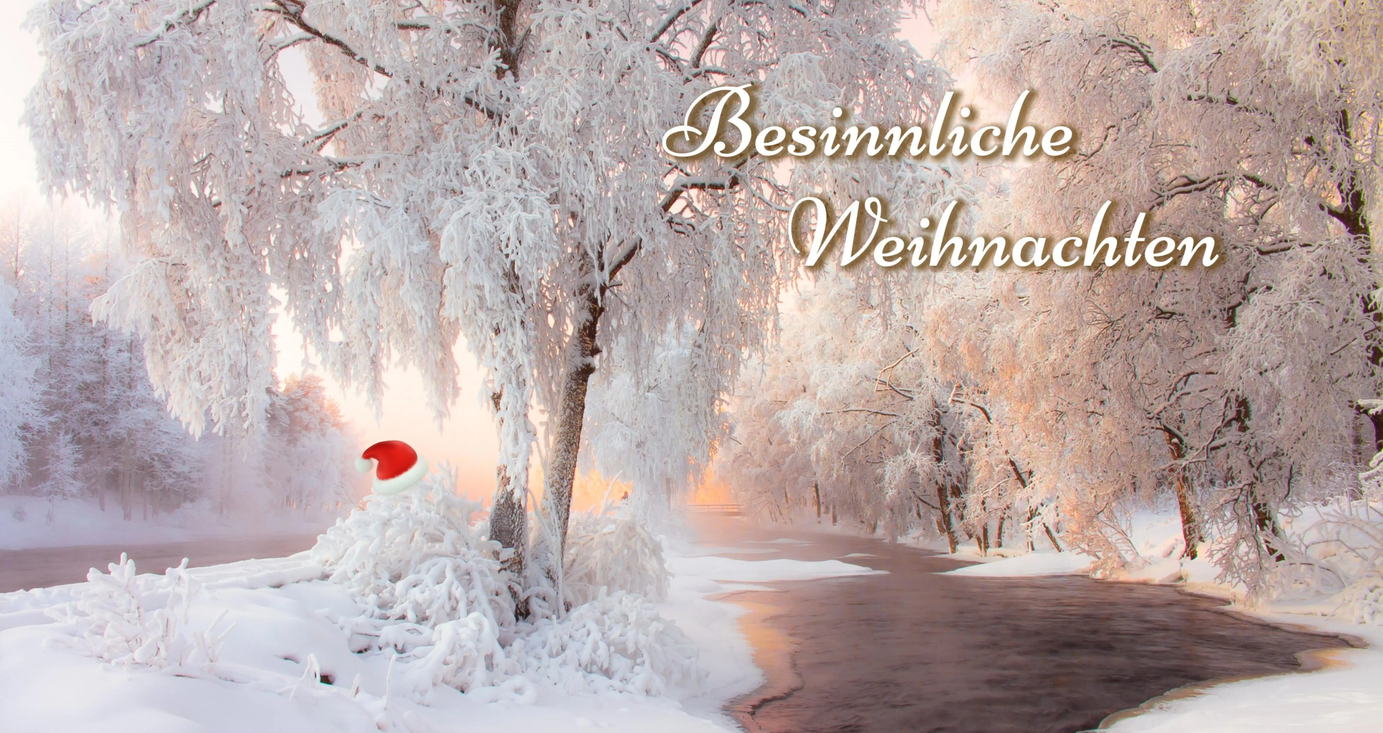 Wunderschöne Winterlandschaft mit Weihnachtsgruß