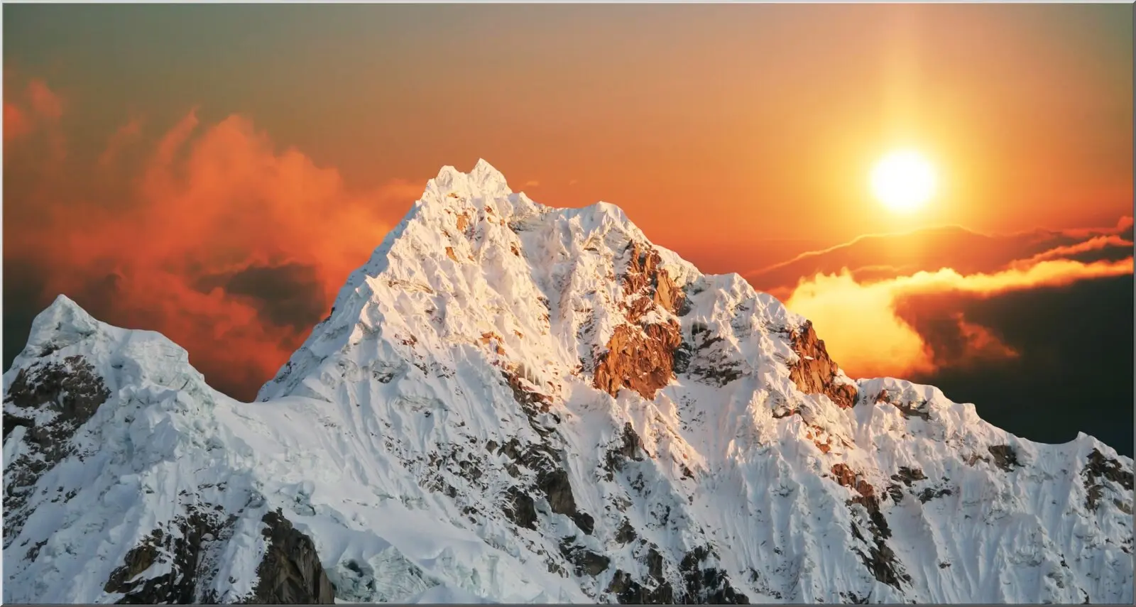 Tolle xxl Postkarte mit Berglandschaft mit Schnee