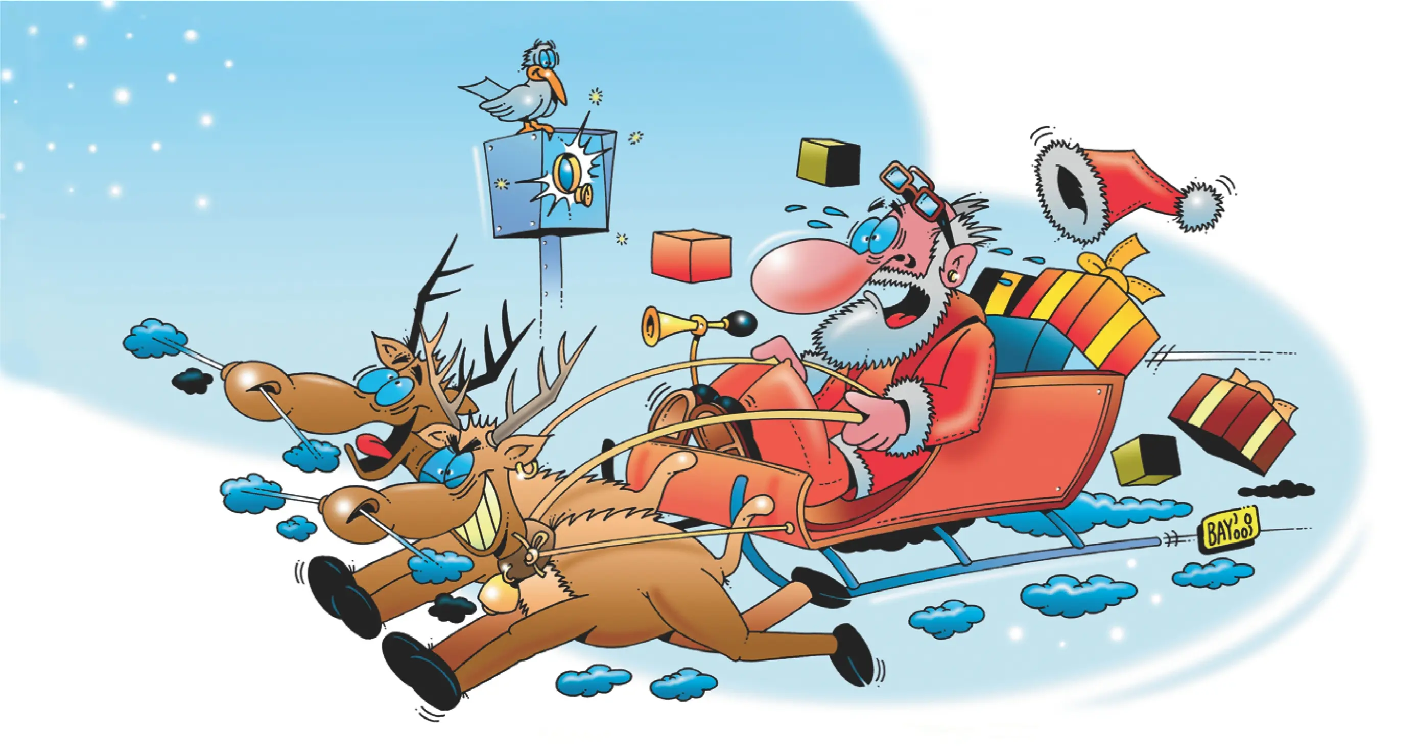 Weihnachtsmann wird geblitzt