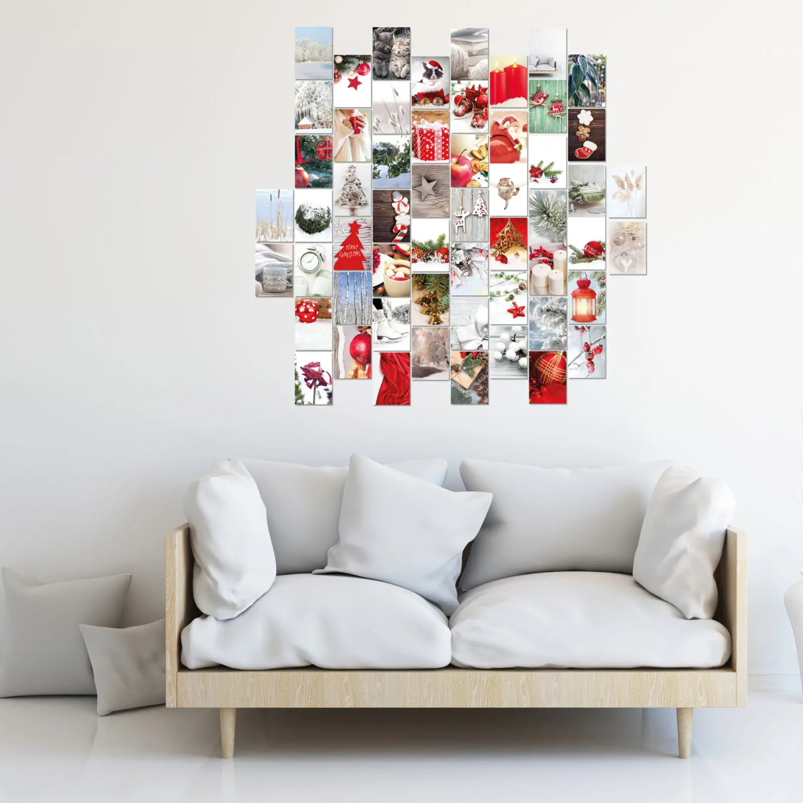 Wand dekorieren Wohnung modern schön Weihanchtscollage